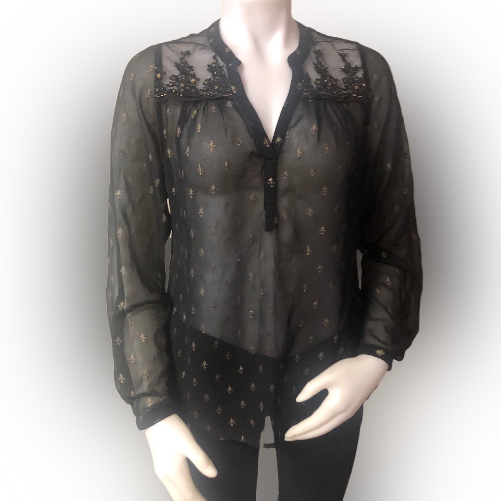 Bila Black Sheer Top